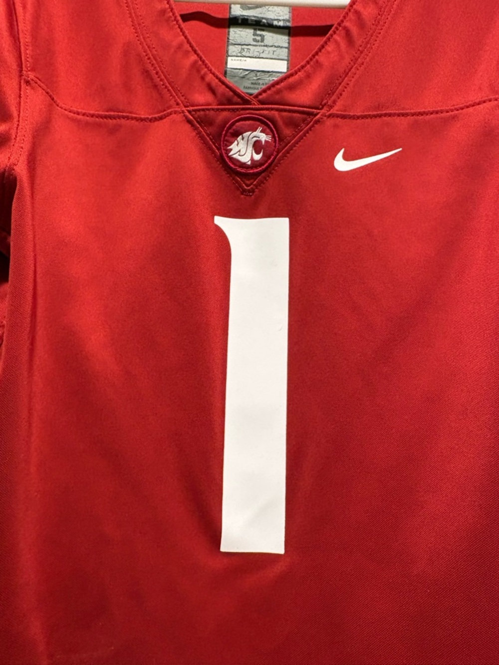 Washington State University Youth Nike Team Jersey #1 - size youth 5 - Picture 5 of 6